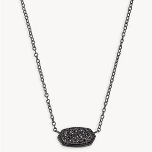 Kendra Scott Elisa Pendant Necklace Black Drusy